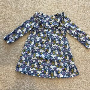 Baby Boden Blue Floral Bunny Dress